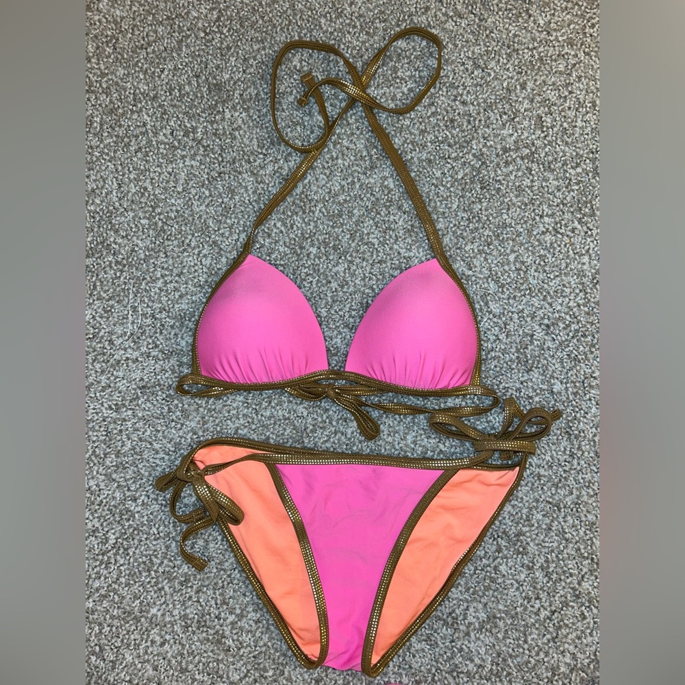 Aerie Pink and Gold Bikini